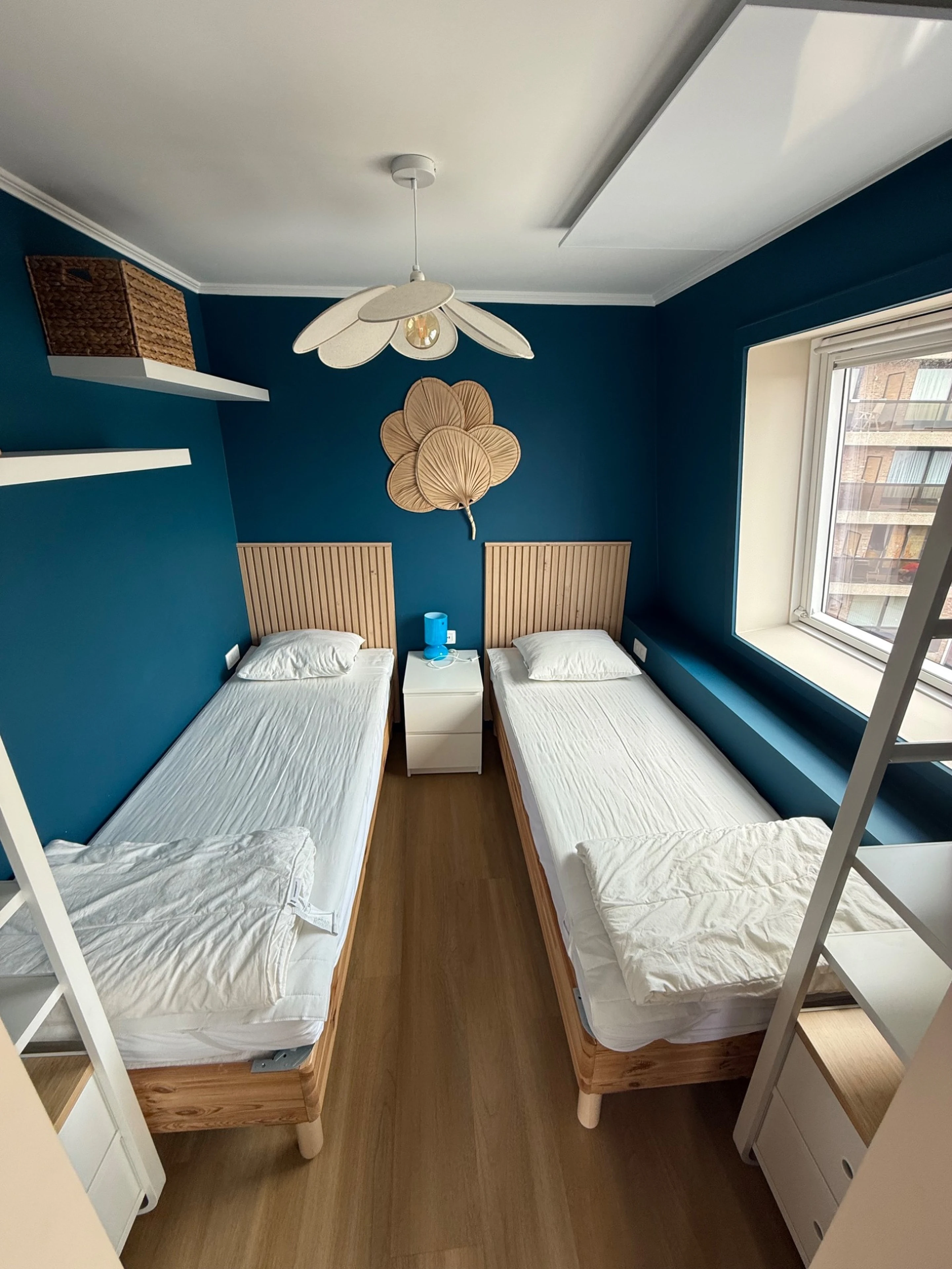 Chambre twin bleue